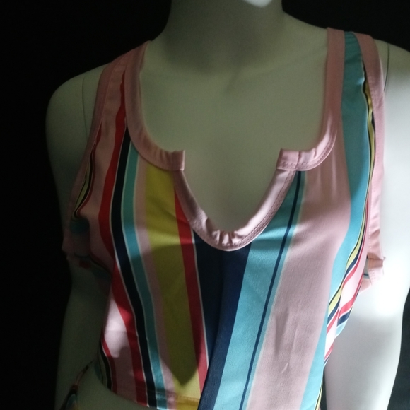 🖤2 Pc Color Stripe Skirt Set🖤 Women's 2 Pc - Picture 3 of 7